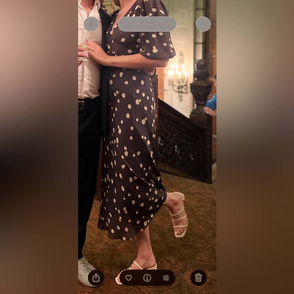 ba&sh Brown and Cream Polka Dot Dress